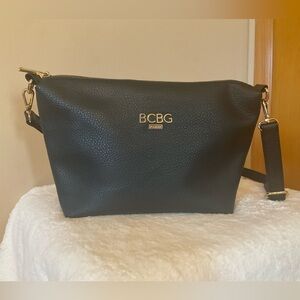 BCBG Black Crossbody Bag with Gold Accents